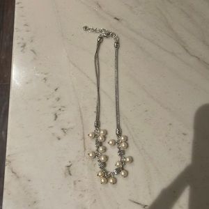 Brighton silver necklace w pearls.